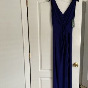 NWT Ralph Lauren Evening Gown in Deep Cobalt Blue Size 10